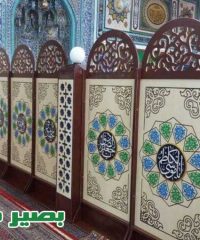 تولیدی پارتیشن مسجدی محراب پیش ساخته منبر تمام چوبی بصیر هنر در تهران
