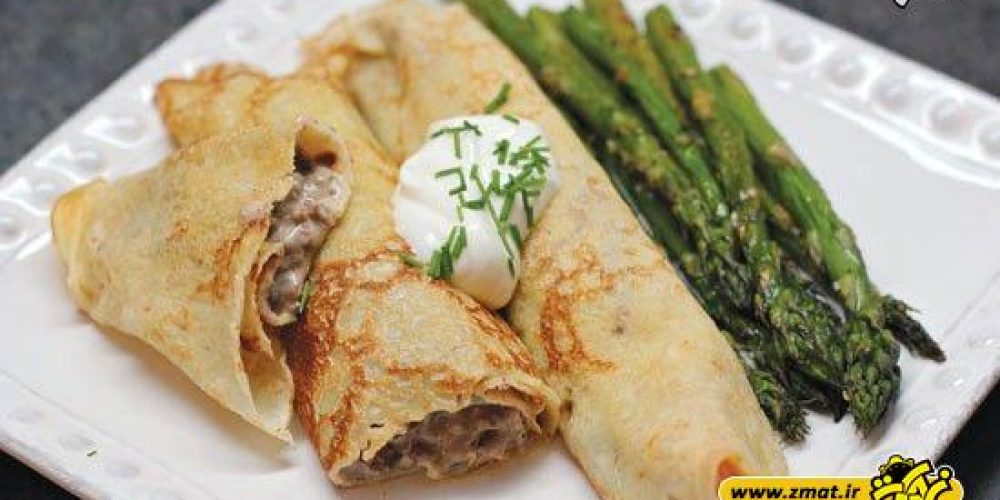 رز تهیه کرپ اسفناج و قارچ